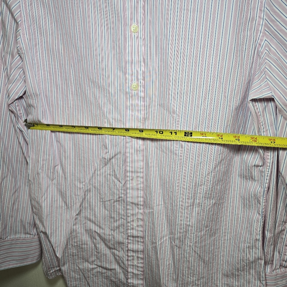 Men‎ Charles Tyrwhitt dress shirt Pink Blue size 16/34 used - Picture 6 of 8